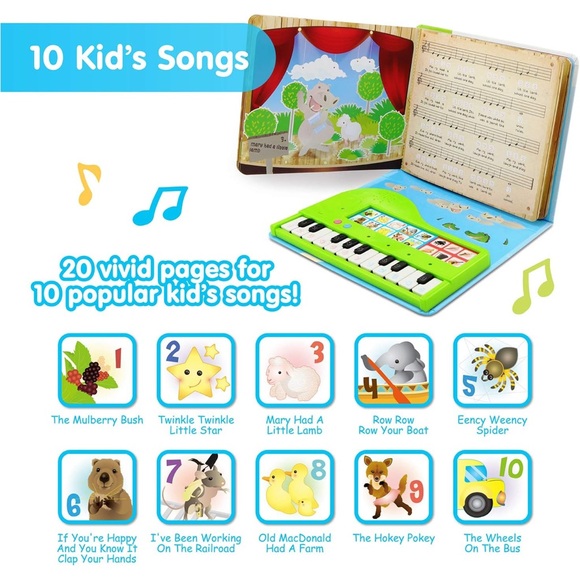 Best Learning My First Piano Book 6 instruments 10 songs educational toy EUC - Picture 5 of 14